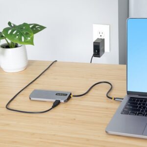 StarTech.com Adaptador Multipuertos USB C, de Vídeo HDMI de 4K y 60Hz, Hub USB-A 3.2 de 3 Puertos de 5Gbps, Entrega de Alimentación PD de 100W, GbE, Docking Station de Viajes