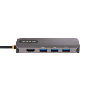 StarTech.com Adaptador Multipuertos USB C, de Vídeo HDMI de 4K y 60Hz, Hub USB-A 3.2 de 3 Puertos de 5Gbps, Entrega de Alimentación PD de 100W, GbE, Docking Station de Viajes