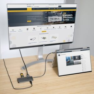 StarTech.com Adaptador Multipuertos USB C, de Vídeo HDMI de 4K y 60Hz, Hub USB-A 3.2 de 3 Puertos de 5Gbps, Entrega de Alimentación PD de 100W, GbE, Docking Station de Viajes