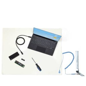 StarTech.com Alfombrilla Antiestática, Superficie Antiestática para la Reparación de Electrónicos para Mesa, con Cable de Toma a Tierra Removible, ANSI/ESD S 4.1, 30cmx46cm