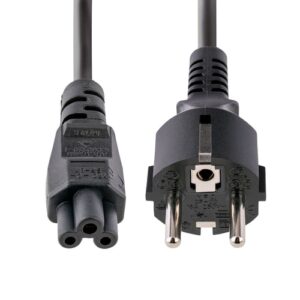 StarTech.com Cable de 3m de Alimentación de Repuesto para Ordenador Portátil, EU Schuko a C5, 2,5A 250V, 18AWG, para Cargador de Portátiles, Hoja de Trébol/Mickey Mouse 5A 250V
