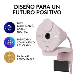 Logitech Brio 300 cámara web 2 MP 1920 x 1080 Pixeles USB-C Rosa Logitech Brio 300 cámara web 2 MP 1920 x 1080 Pixeles USB-C Rosa