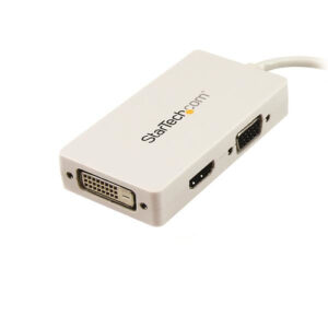 Alternative view of StarTech.com Adaptador Conversor de Mini DisplayPort a VGA DVI o HDMI - Convertidor A/V 3 en 1 para viajes - Blanco