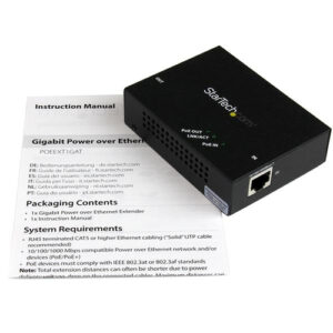 StarTech.com Gigabit PoE+ Extender - 802.3at/af - 100m StarTech.com Gigabit PoE+ Extender - 802.3at/af - 100m