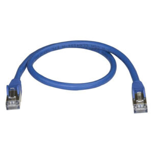 StarTech.com Cable de 0,5m de Red Ethernet RJ45 Cat6a Blindado STP - Cable sin Enganche Snagless - Azul