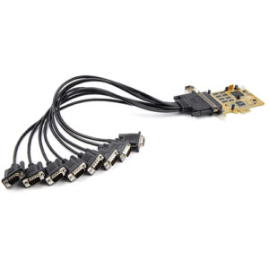 StarTech.com Tarjeta Adaptadora PCI Express Serie de 8 Puertos RS232 - Tarjeta Serial PCIe - DB9 UART 16C1050 - Tarjeta de Expansión Controladora Adaptador Serie Multipuertos - con Protección ESD de 15kV - para Windows y Linux