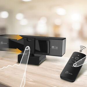 j5create JVCU435-N Cámara web USB™ 4K Ultra HD con control remoto con zoom digital de 5x j5create JVCU435-N Cámara web USB™ 4K Ultra HD con control remoto con zoom digital de 5x