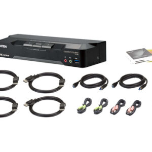 ATEN Matriz de vídeo en formato compacto KVM DisplayPort 4K dual display de 2 puertos con Boundless Switching