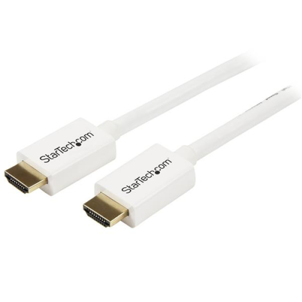StarTech.com Cable HDMI de alta velocidad de 1m - Macho a Macho - Certificado CL3 Instalación en Pared - Ultra HD 4k x 2k - Blanco