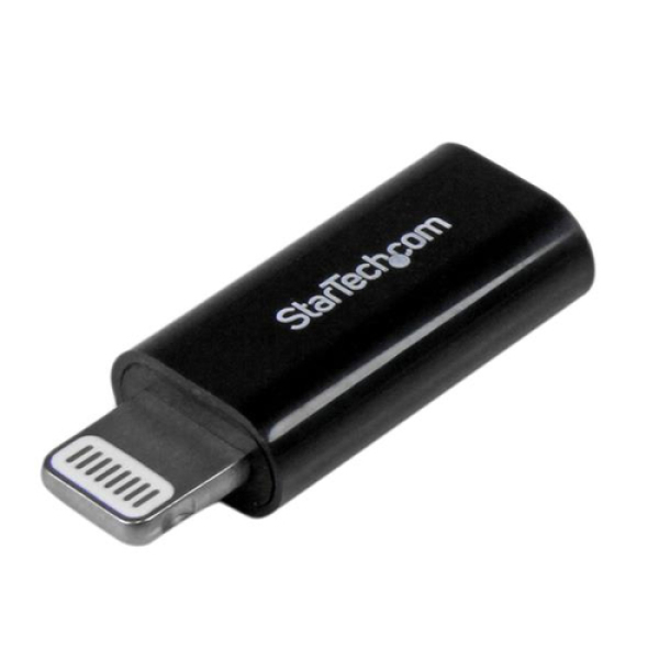 StarTech.com Adaptador de Conector Apple Lightning de 8 pines a Micro USB para iPhone / iPod / iPad - Negro