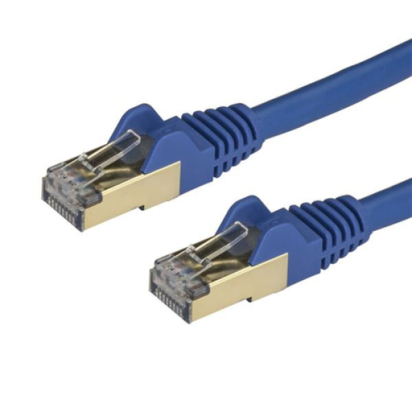 StarTech.com Cable de 1m de Red Ethernet RJ45 Cat6a Blindado STP - Cable sin Enganche Snagless - Azul