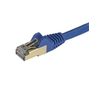 StarTech.com Cable de 1m de Red Ethernet RJ45 Cat6a Blindado STP - Cable sin Enganche Snagless - Azul