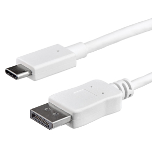StarTech.com Cable 1m USB C a DisplayPort 1.2 de 4K a 60Hz - Adaptador Convertidor USB Tipo C a DisplayPort - HBR2 - Conversor USBC con Modo Alt - Compatible con Thunderbolt 3 - Blanco