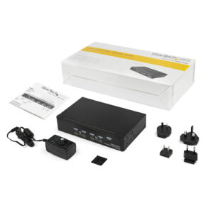 StarTech.com Switch Conmutador KVM de 4 Puertos DisplayPort - 4K 60Hz - para Una Pantalla - Switch KVM de 4 Puertos DP 1.2 con Hub Ladrón USB 2.0 y Audio - Dell, HP, Apple - TAA