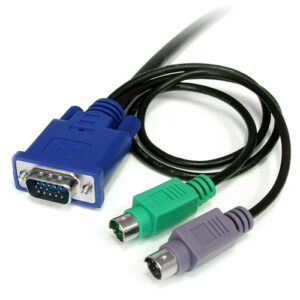 StarTech.com Cable KVM de 1,8m Ultra Delgado Todo en Uno VGA PS/2 PS2 HD15 - 6ft Pies 3 en 1