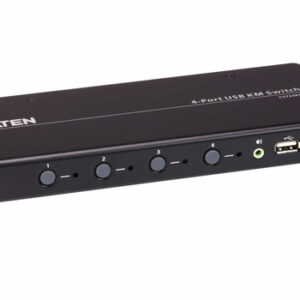 ATEN Switch KM USB de 4 puertos con Boundless Switching (cables incluidos)