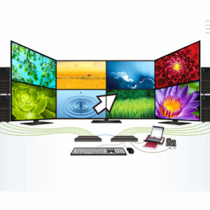 ATEN Switch KM USB de 4 puertos con Boundless Switching (cables incluidos)