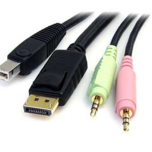StarTech.com Cable Conmutador KVM USB DisplayPort 4 en 1 c/ Audio y Micrófono - 6 pies StarTech.com Cable Conmutador KVM USB DisplayPort 4 en 1 c/ Audio y Micrófono - 6 pies