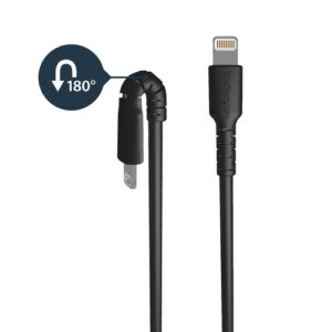 Alternative view of StarTech.com Cable Resistente USB-A a Lightning de 2 m Negro - Cable de Alimentación y Sincronización USB Tipo A a Lightning con Fibra de Aramida Robusta - Con Certificación MFi de Apple - iPad/iPhone 12