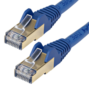 StarTech.com Cable 5m Ethernet CAT6a - Cable de Red de 10 Gigabits Blindado Snagless RJ45 PoE de 100W - Latiguillo STP de 10GbE con Alivio de Tensión - Fluke - UL - TIA - Azul