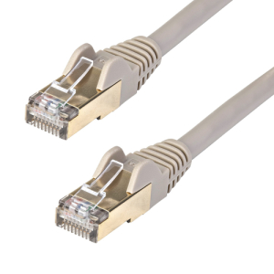 StarTech.com Cable 5m Ethernet CAT6a - Cable de Red de 10 Gigabits Blindado Snagless RJ45 PoE de 100W - Latiguillo STP de 10GbE con Alivio de Tensión - Fluke - UL - TIA - Gris