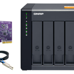 QNAP TL-D400S caja para disco duro externo Carcasa de disco duro/SSD Negro, Gris 2.5/3.5″