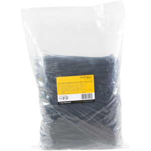 StarTech.com Bridas de 15cm para cables - 3 mm de ancho, 39 mm de diámetro, soportan 18 kg de tensión, de nylon, cierre automático y punta curva, 94V-2/UL, paquete de 1000 - negras cierre automático y punta curva