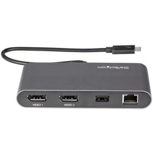StarTech.com Mini Dock Thunderbolt 3 - Docking Station Portátil para 2 Monitores con DP 4K 60Hz, 1x Hub USB-A (USB 3.0/5 Gbps), GbE - Cable de 28cm - Adaptador Multipuertos TB3 - Mac/Windows StarTech.com Mini Dock Thunderbolt 3 - Docking Station Portátil para 2 Monitores con DP 4K 60Hz, 1x Hub USB-A (USB 3.0/5 Gbps), GbE - Cable de 28cm - Adaptador Multipuertos TB3 - Mac/Windows
