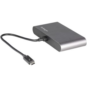 StarTech.com Mini Dock Thunderbolt 3 - Docking Station Portátil para 2 Monitores con DP 4K 60Hz, 1x Hub USB-A (USB 3.0/5 Gbps), GbE - Cable de 28cm - Adaptador Multipuertos TB3 - Mac/Windows GbE - Cable de 28cm - Adaptador Multipuertos TB3 - Mac/Windows