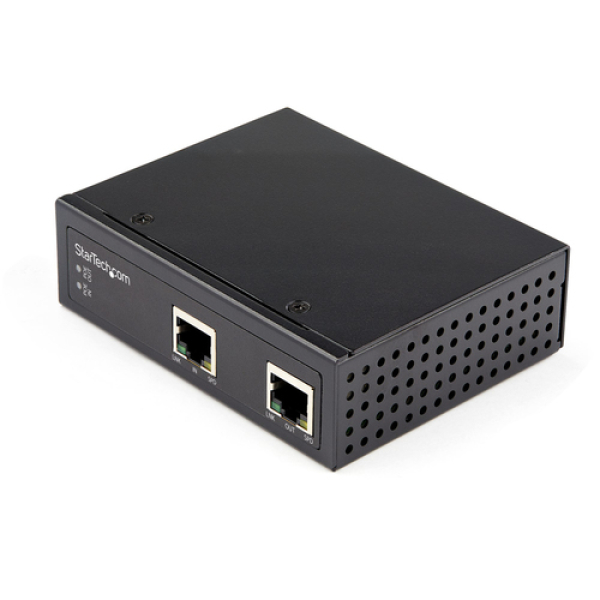 StarTech.com Extensor Alargador Industrial Ethernet PoE Tipo Industrial de 1 Puerto Gigabit PoE++ de 60W 802.3bt - 100m (POEEXT1G60W)