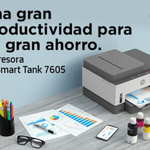 HP Smart Tank Impresora multifunción 7605, Color, Impresora para Home y Home Office, Impresión, copia, escaneado, fax, AAD y conexión inalámbrica, AAD de 35 hojas; Escanear a PDF; Impresión a doble cara