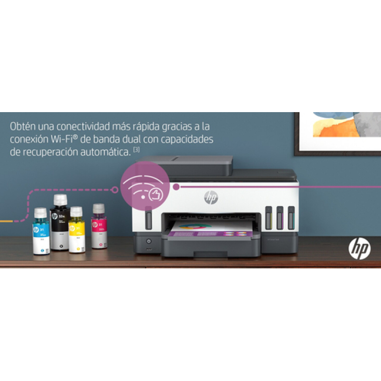 HP Smart Tank Impresora multifunción 7605, Color, Impresora para Home y Home Office, Impresión, copia, escaneado, fax, AAD y conexión inalámbrica, AAD de 35 hojas; Escanear a PDF; Impresión a doble cara