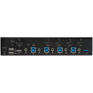 StarTech.com Switch Conmutador KVM de 4 Puertos HDMI 2.0 4K para 1 Monitor - Vídeo de 4K y 60Hz Ultra HD - HDR - Hub Ladrón USB 3.0 de 2 Puertos y 4 Puertos USB 2.0 HID - Audio - HotKey - TAA