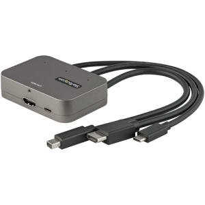 StarTech.com Adaptador Multipuertos 3 en 1 a HDMI - Conversor USB-C HDMI o Mini DisplayPort a HDMI 4K de 60Hz para Salas de Conferencias - Adaptador Convertidor de Vídeo USB-C Mini DisplayPort HDMI a HDMI