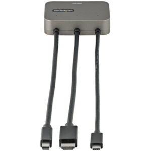 StarTech.com Adaptador Multipuertos 3 en 1 a HDMI - Conversor USB-C HDMI o Mini DisplayPort a HDMI 4K de 60Hz para Salas de Conferencias - Adaptador Convertidor de Vídeo USB-C Mini DisplayPort HDMI a HDMI