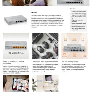 Zyxel MG-105 No administrado 2.5G Ethernet (100/1000/2500) Acero