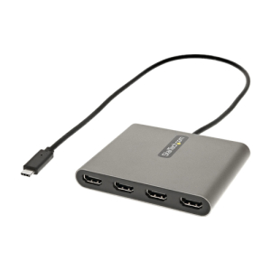 StarTech.com Adaptador USB-C a 4 Puertos HDMI - Tarjeta Gráfica y de Vídeo Externa - Dongle Llave USB Tipo C a 4x HDMI - 1080p a 60Hz - Conversor Multimonitor USB a HDMI - Solo para Windows