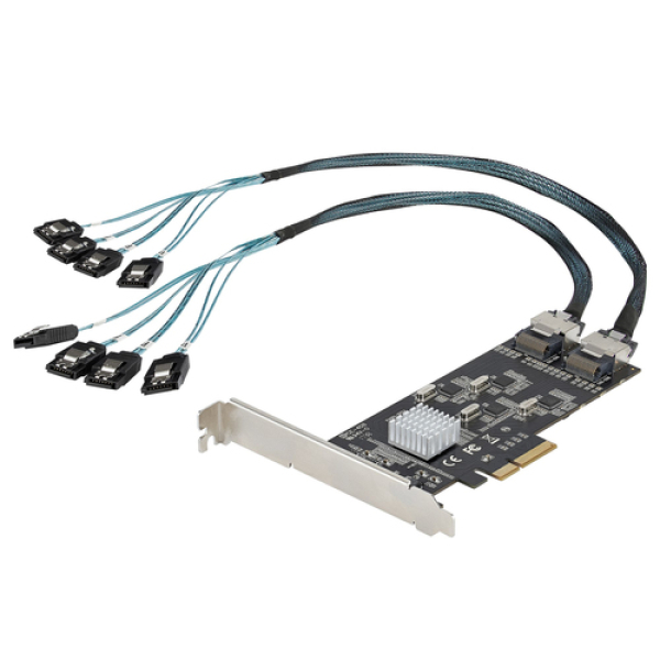 StarTech.com Tarjeta PCIe de 8 Puertos SATA - Tarjeta Adaptadora de Expansión PCI Express SATA con 4 Controladores de Host - Tarjeta Controladora PCIe SATA - SATA III