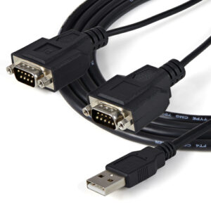 StarTech.com Cable 1,8m USB a 2 Puertos Serie Serial RS232 DB9 Retención del Puerto de Asignación COM