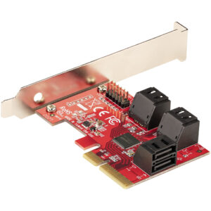 StarTech.com Tarjeta PCIe SATA - Tarjeta Controladora PCI Express de 6 Puertos SATA - 6Gbps - con Bracket de Perfil Bajo - con Conectores SATA Apilados - ASM1166 sin RAID