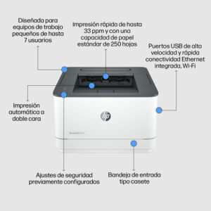 HP Impresora LaserJet Pro 3002dw, Blanco y negro, Impresora para Pequeñas y medianas empresas, Estampado, Impresión a dos caras HP Impresora LaserJet Pro 3002dw, Blanco y negro, Impresora para Pequeñas y medianas empresas, Estampado, Impresión a dos caras