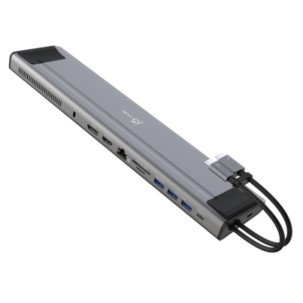 j5create JCD552-N Estación de acoplamiento de pantalla triple USB-C® con adaptador PD de 100 W - UE