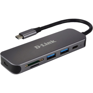 D-Link DUB-2325 hub de interfaz USB Tipo C 5000 Mbit/s Gris