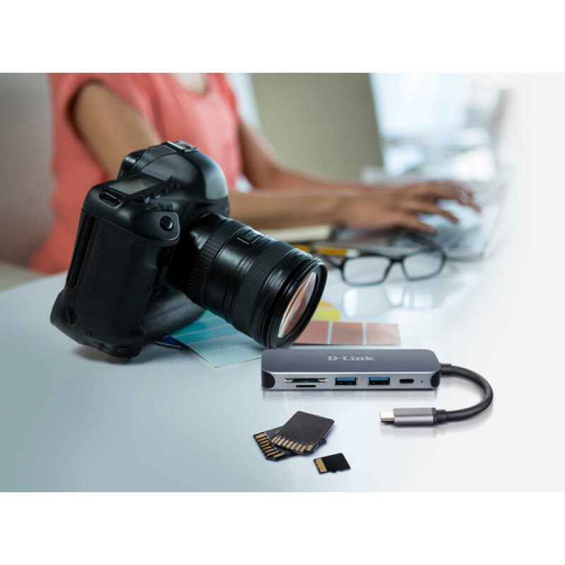 D-Link DUB-2325 hub de interfaz USB Tipo C 5000 Mbit/s Gris