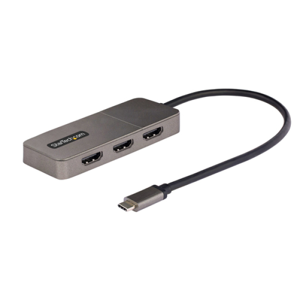 StarTech.com Hub MST USB-C a 3 Puertos HDMI - Adaptador USB Tipo C a HDMI Triple hasta 4K de 60Hz con DP 1.4 de Modo Alt DSC HDR - Divisor USB C a HDMI - Cable de 30cm - Solo Windows