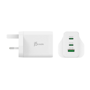 j5create JUP3365F-FN Cargador USB-C® de 65W GaN de 3 puertos - UK