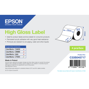 Epson High Gloss Label - Die-cut Roll: 102mm x 51mm