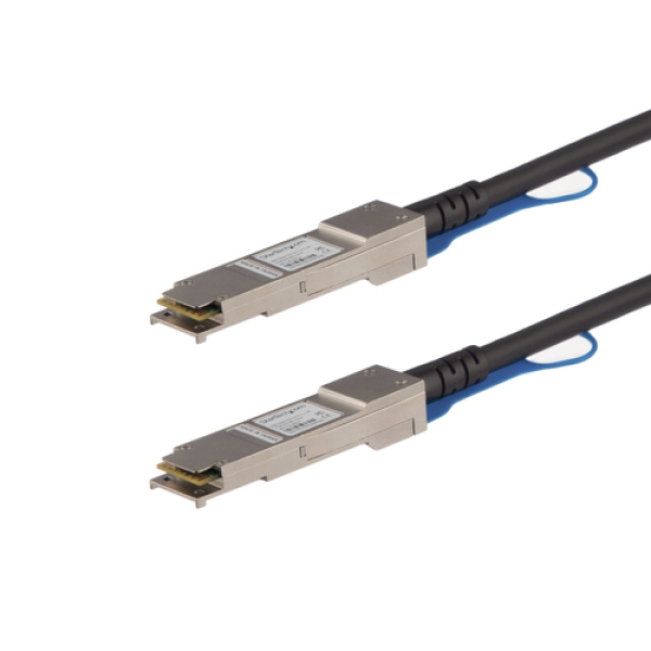 StarTech.com Cable de 3m Twinax Direct Attach QSFP+ a QSFP+ 40G Compatible con Juniper QFX-QSFP-DAC-3M - DAC de Cobre QSFP+ 40 GbE - DAC Módulo Transceptor Pasivo de Bajo Poder 40 Gbps