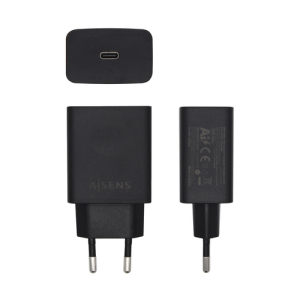 AISENS Cargador USB-C PD 3.0 1 Puerto 1x USB-C 20 W, Negro Negro
