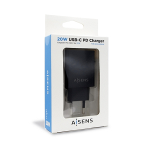 AISENS Cargador USB-C PD 3.0 1 Puerto 1x USB-C 20 W, Negro AISENS Cargador USB-C PD 3.0 1 Puerto 1x USB-C 20 W, Negro